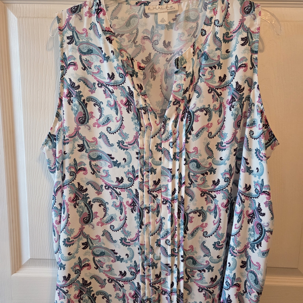 Paisley Sleeveless Blouse - Multicolor